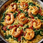 Irresistible 25-Minute Shrimp and Spinach Orzo Skillet First Image