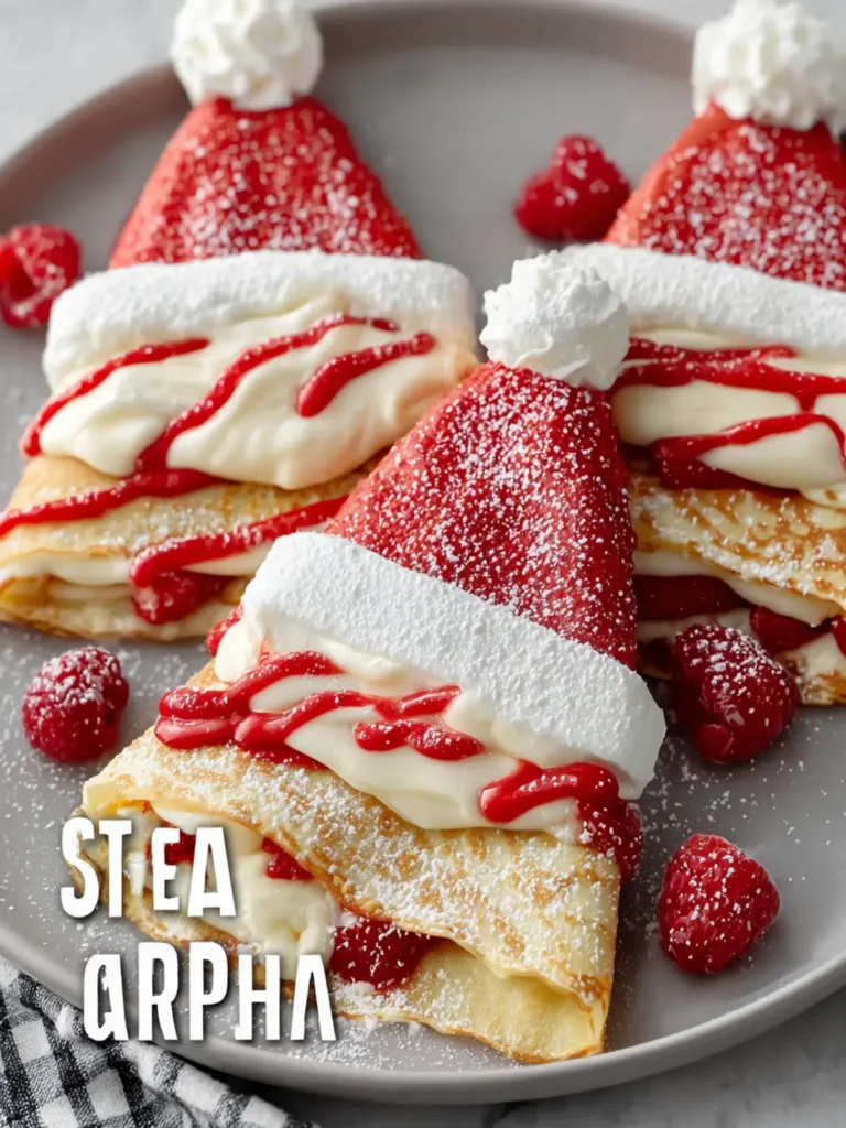Adorable Santa’s Hat Crepes for Christmas Breakfast Fun First Image