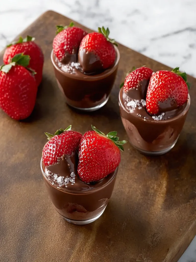 Chocolate Covered Strawberries Dessert Cups First Image