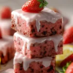 Strawberry Brownies with Lemon Glaze First Image