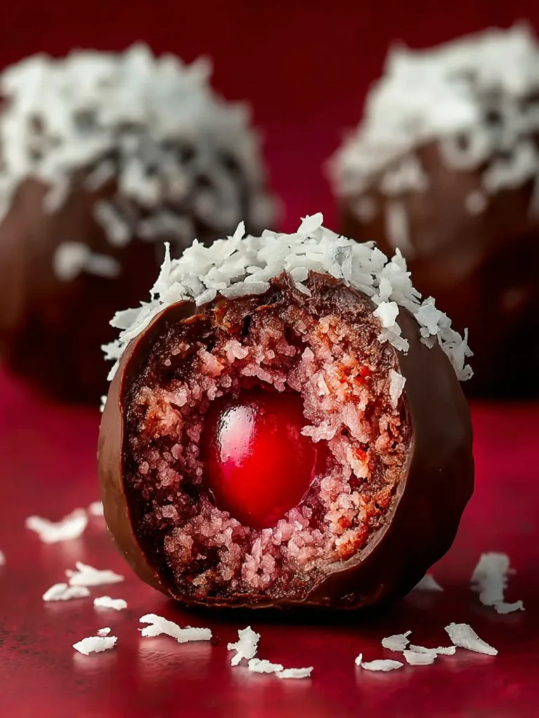 Chocolate Maraschino Cherry Coconut Truffles First Image