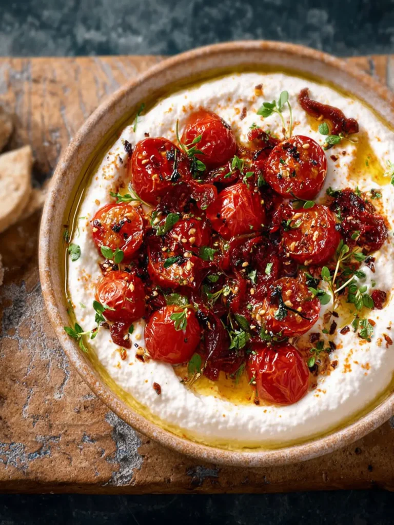Healthy Cottage Cheese Dip with Roasted Tomatoes First Image