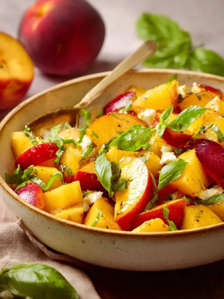 Peach Salad Recipe with Basil First Image