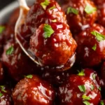 Slow Cooker Cranberry Meatballs First Image