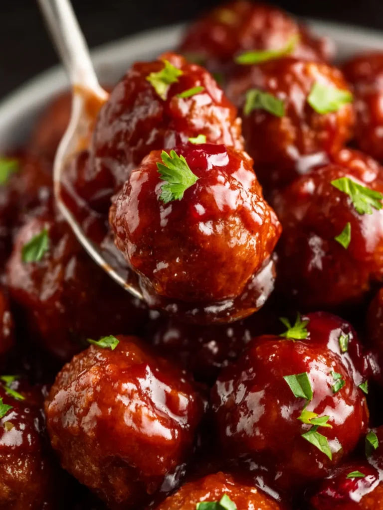 Slow Cooker Cranberry Meatballs First Image