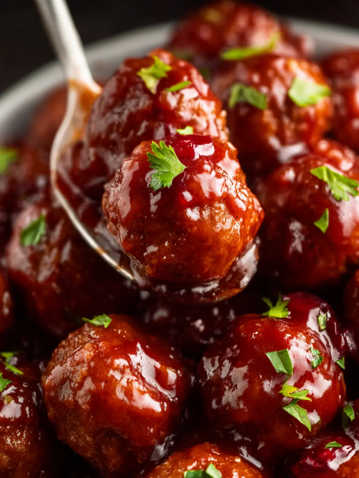 Slow Cooker Cranberry Meatballs First Image