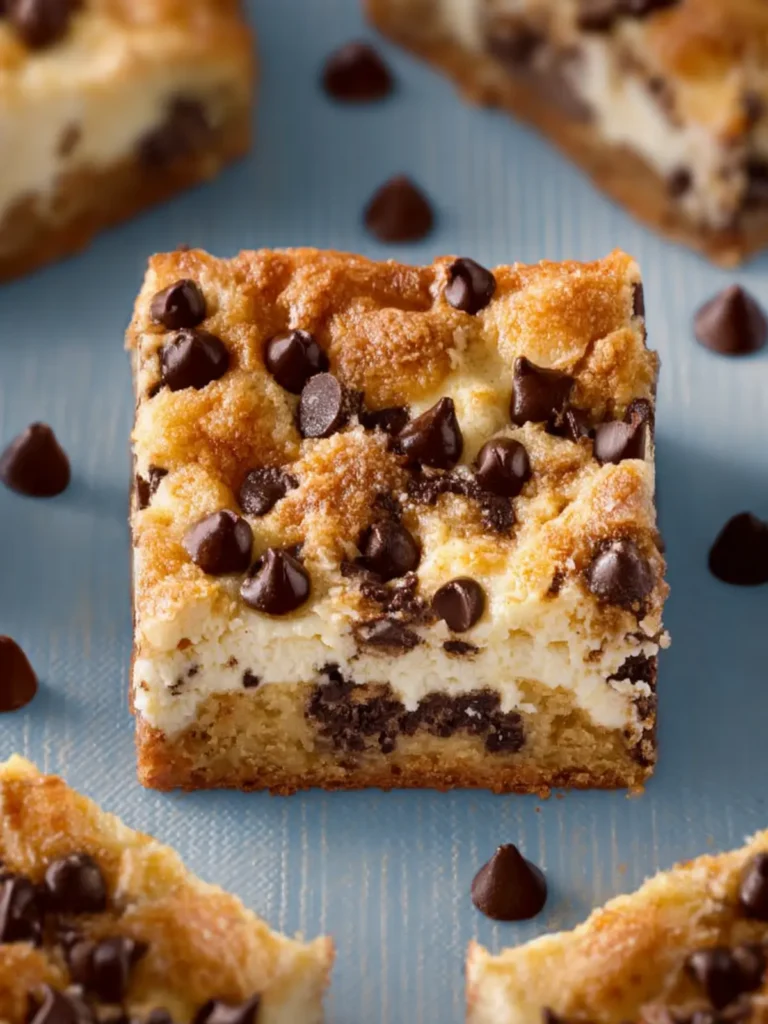 Chocolate Chip Cheesecake Bars First Image
