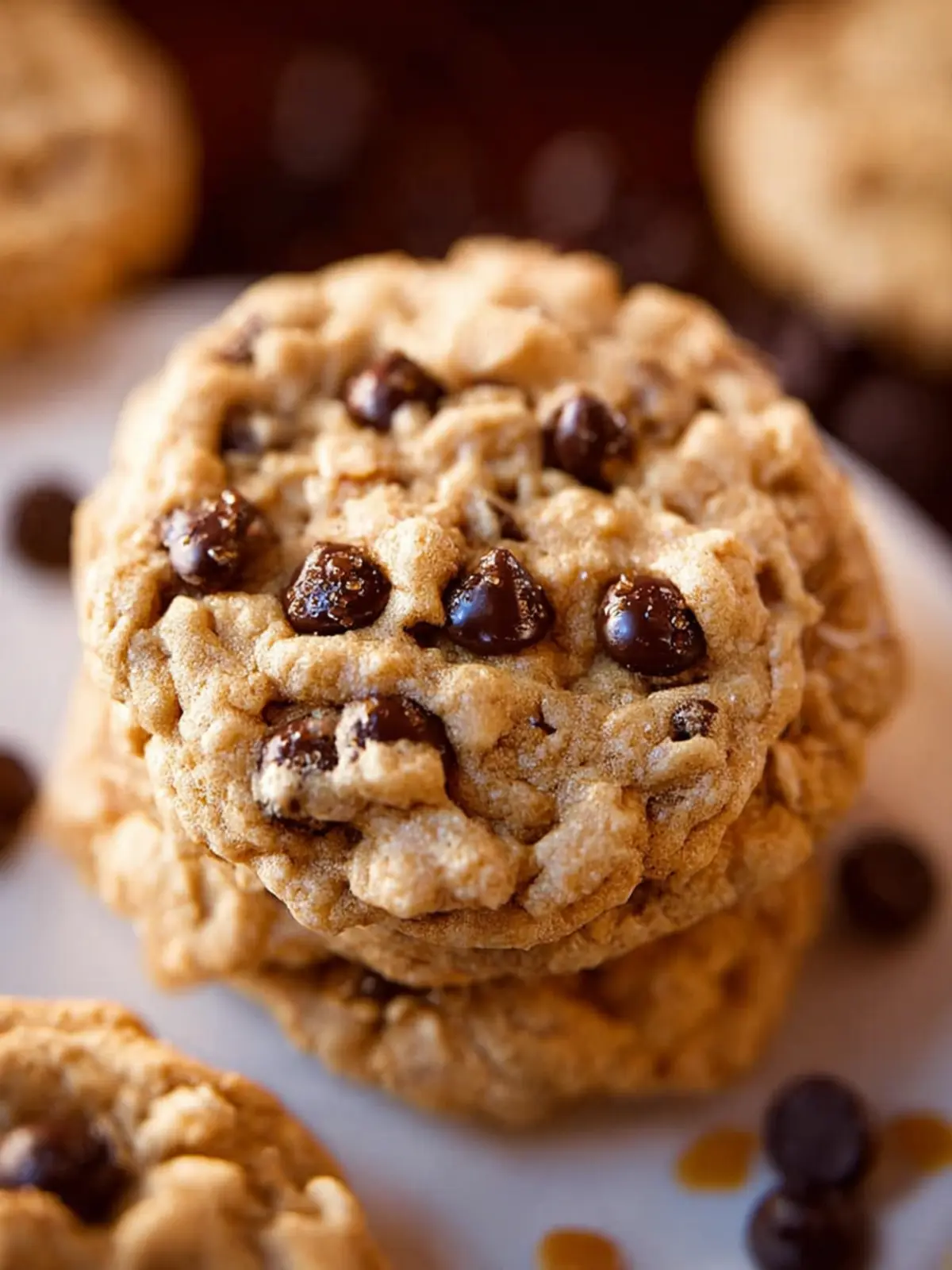Chocolate Chip Peanut Butter Oatmeal Cookies First Image