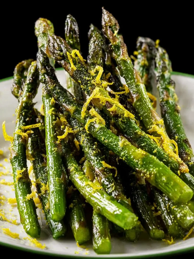 Fried Asparagus Tips with Lemon Juice and Lemon Zest First Image