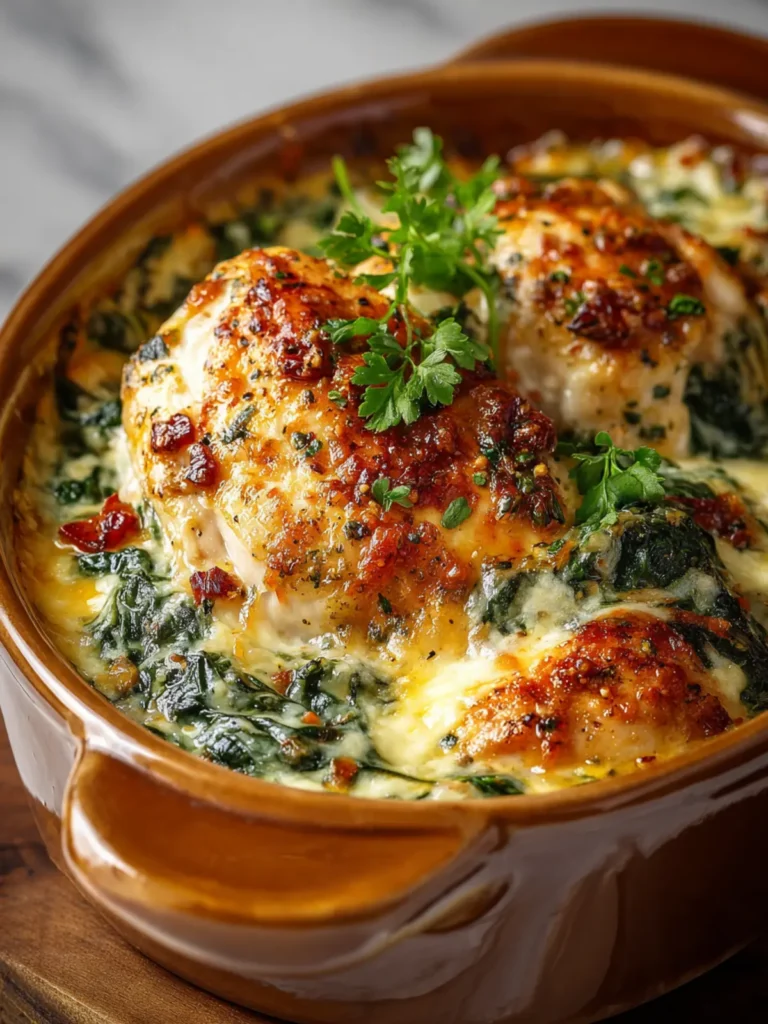 Baked Chicken Spinach Casserole First Image