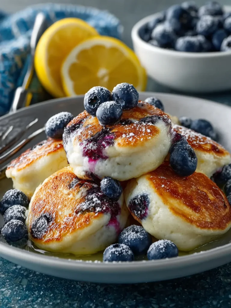 Blueberry Lemon Cottage Cheese Pancake Bites First Image