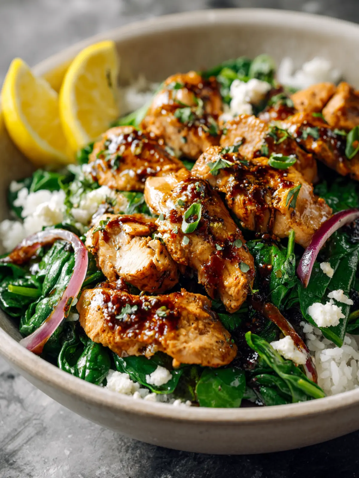 Chicken Spinach Meal Prep Bowls First Image