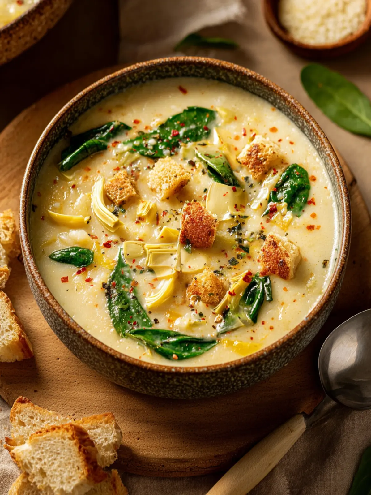 Creamy Tuscan Lemon Artichoke Soup First Image