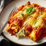 Easy Vegetarian Spinach + Cheese Manicotti Recipe First Image