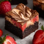 Fudgy Strawberry Cheesecake Swirl Brownies First Image