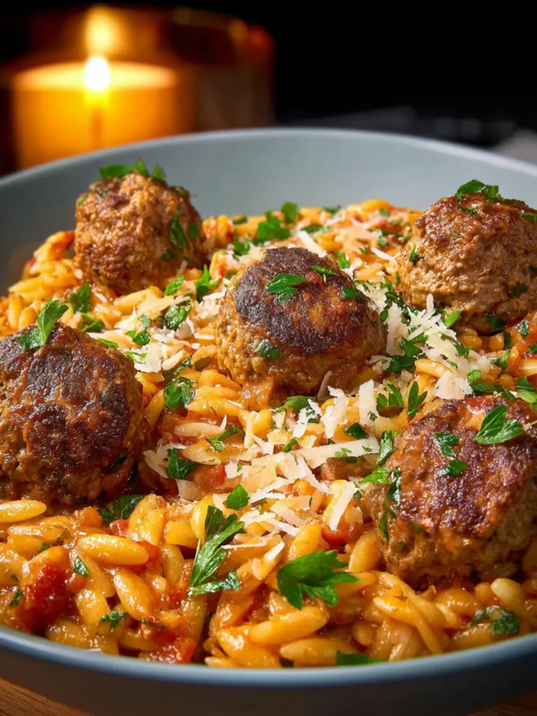 Garlic Meatball Orzo First Image
