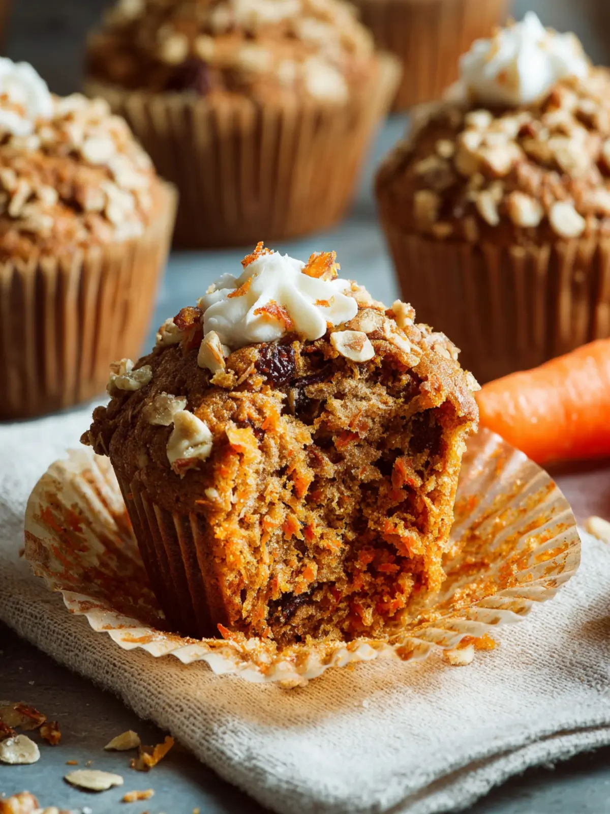 Healthy Carrot Cake Muffins First Image