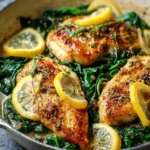 Lemon Chicken Spinach Skillet First Image