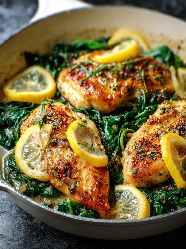 Lemon Chicken Spinach Skillet First Image
