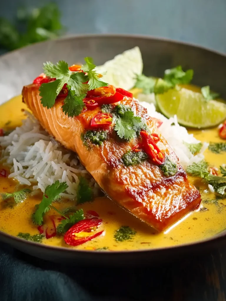 Red Curry Coconut and Coriander Salmon for a Tropical Escape First Image