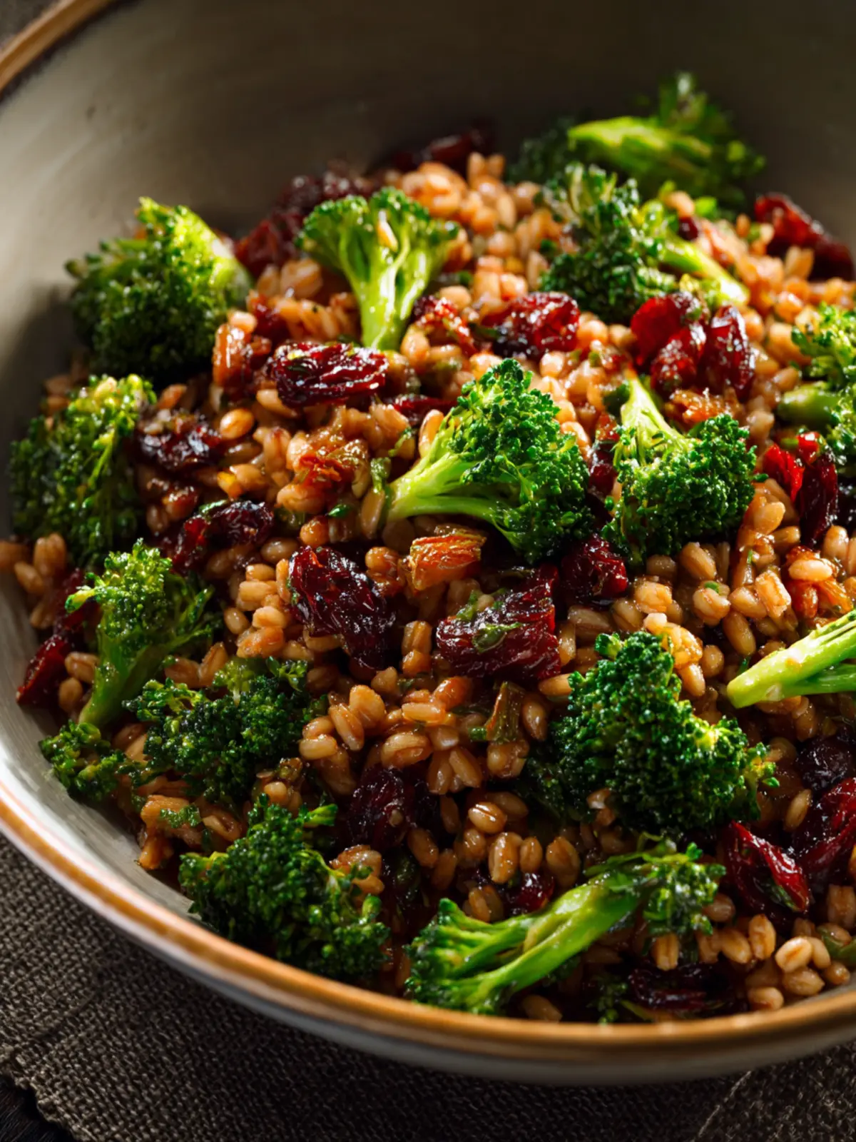 Wheat Berry Salad with Broccoli and Dried Cherries First Image